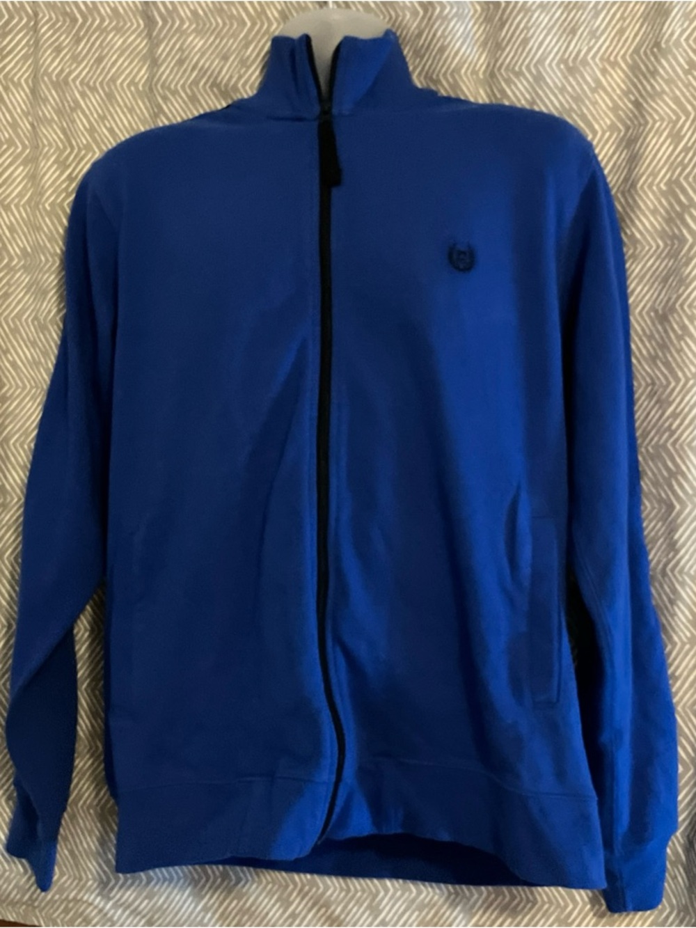 Men's Royal Blue Full-Zip Sweater Jacket chaps size m nwt fleece jacket